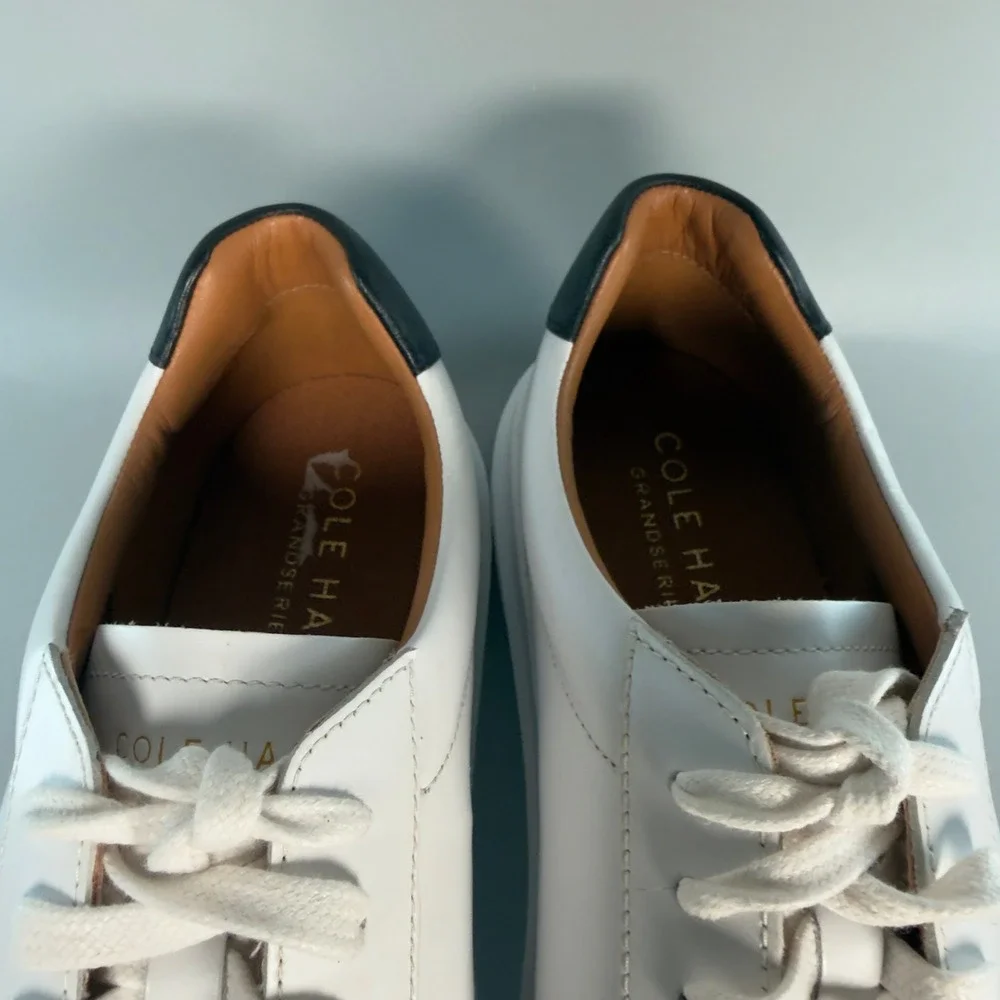 Cole Haan GrandPro Rally Court Womens 9 Dress Sneaker White Jaguar Low Lace Shoe